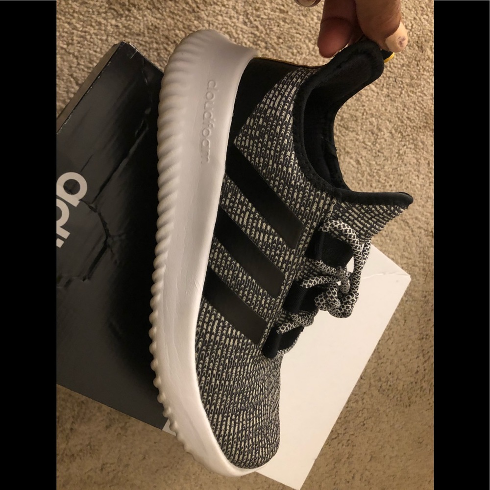 Blk and white adidas sneakers